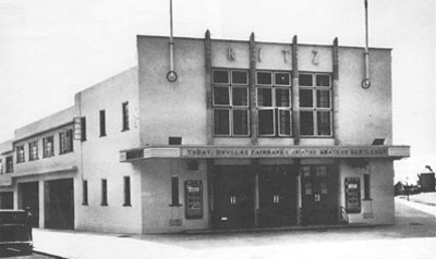 The Ritz cinema on Dane Road, Seaford, in the 1930s, with Douglas Fairbanks Jr in The Amateur Gentleman on the canopy