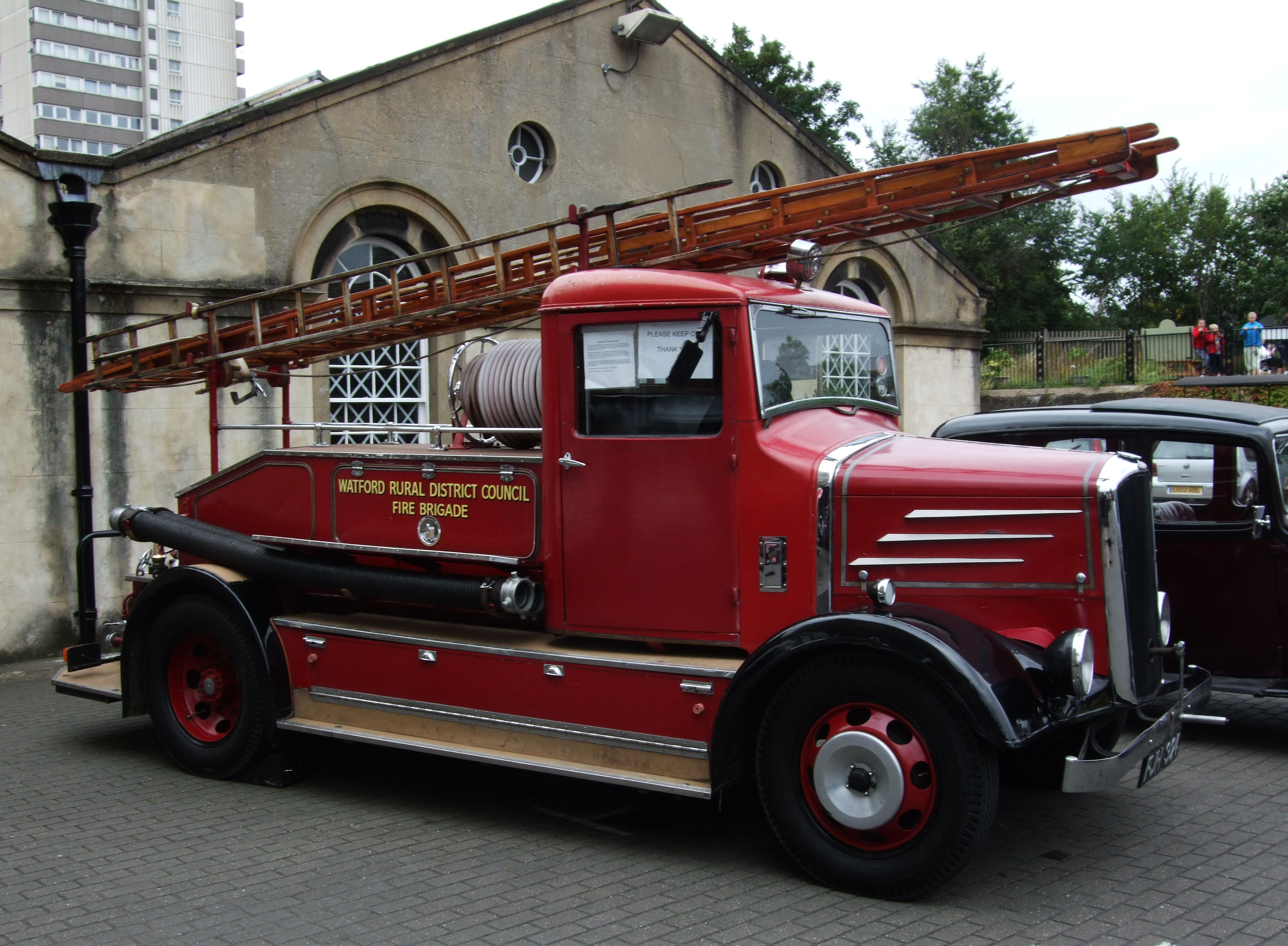 A preserved 1939 Dennis Light Four pump escape fire engine