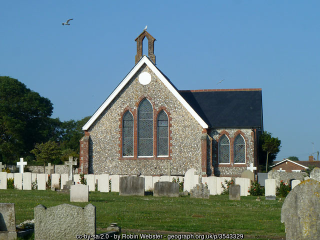 The chapel at Seaford Cemetery, where cartoonist Leo Cheney is buried